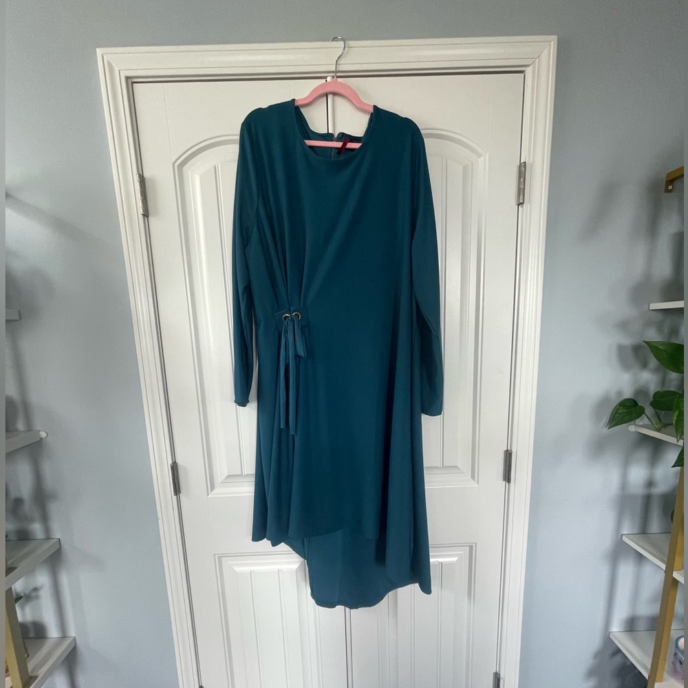 Love Scarlett Teal Green Asymmetrical Dress 2X